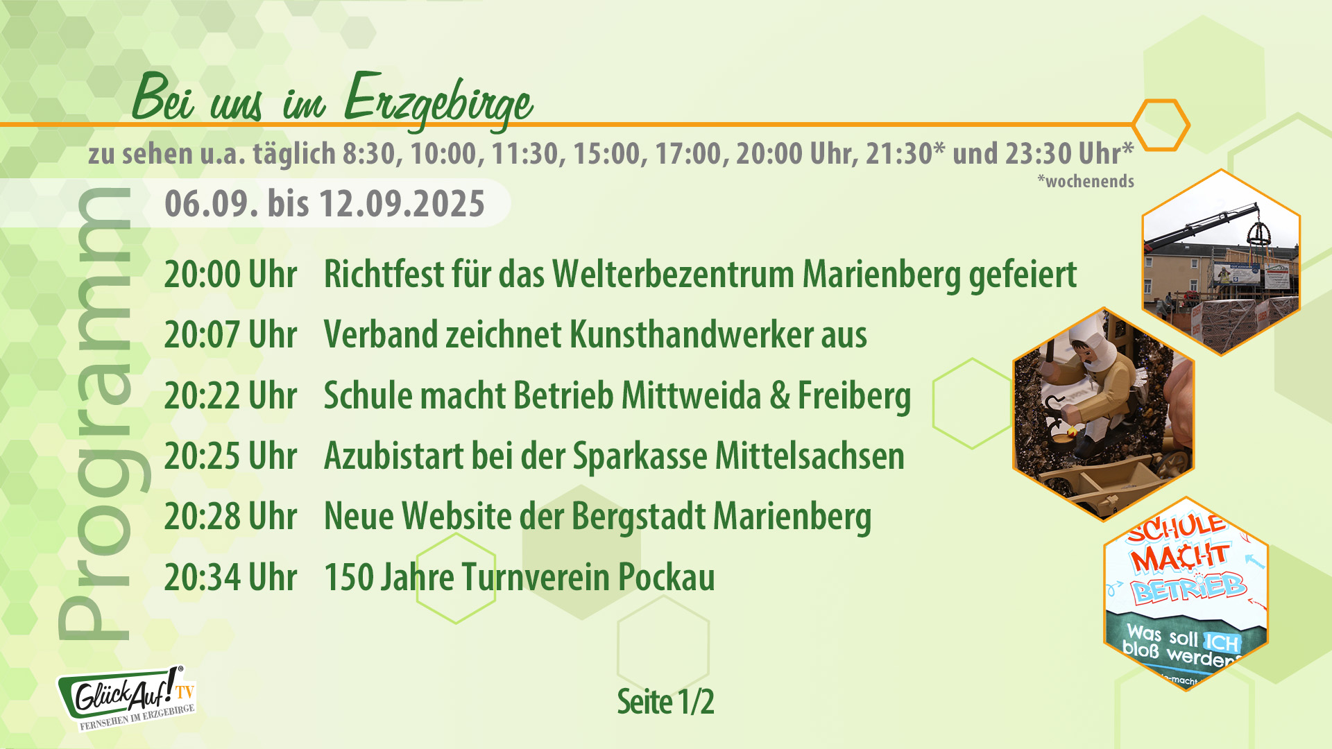 Bei uns im Erzgebirge für die Woche vom 06.09. bis 12.09.2025 Bei uns im Erzgebirge für die Woche vom 06.09. bis 12.09.2025